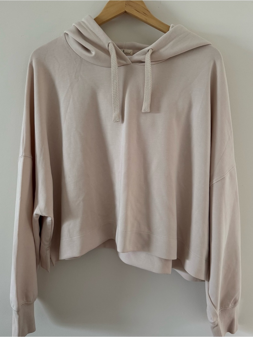 Simply Southern Womens 2XL Cream Cropped Hoodie Sweatshirt Soft Modal Blend NWT